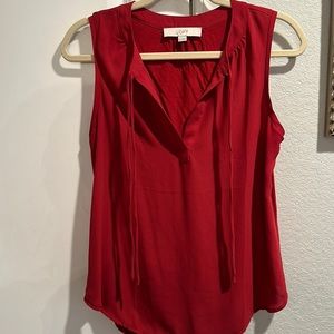 Loft, red blouse, size small